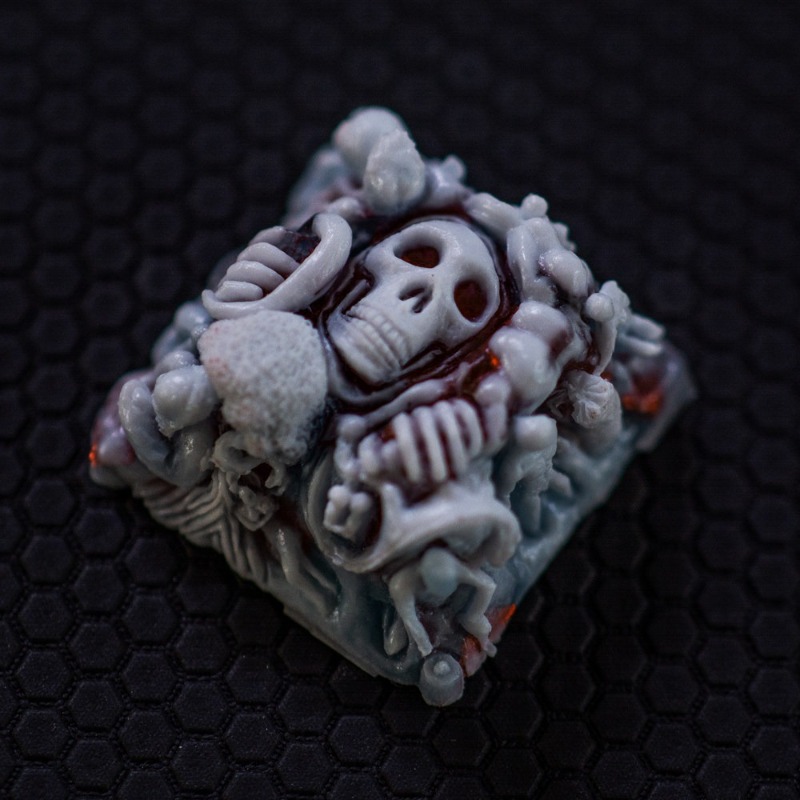Mechanical Keyboard - Gameboy Custom Skeleton Resin Keycaps for