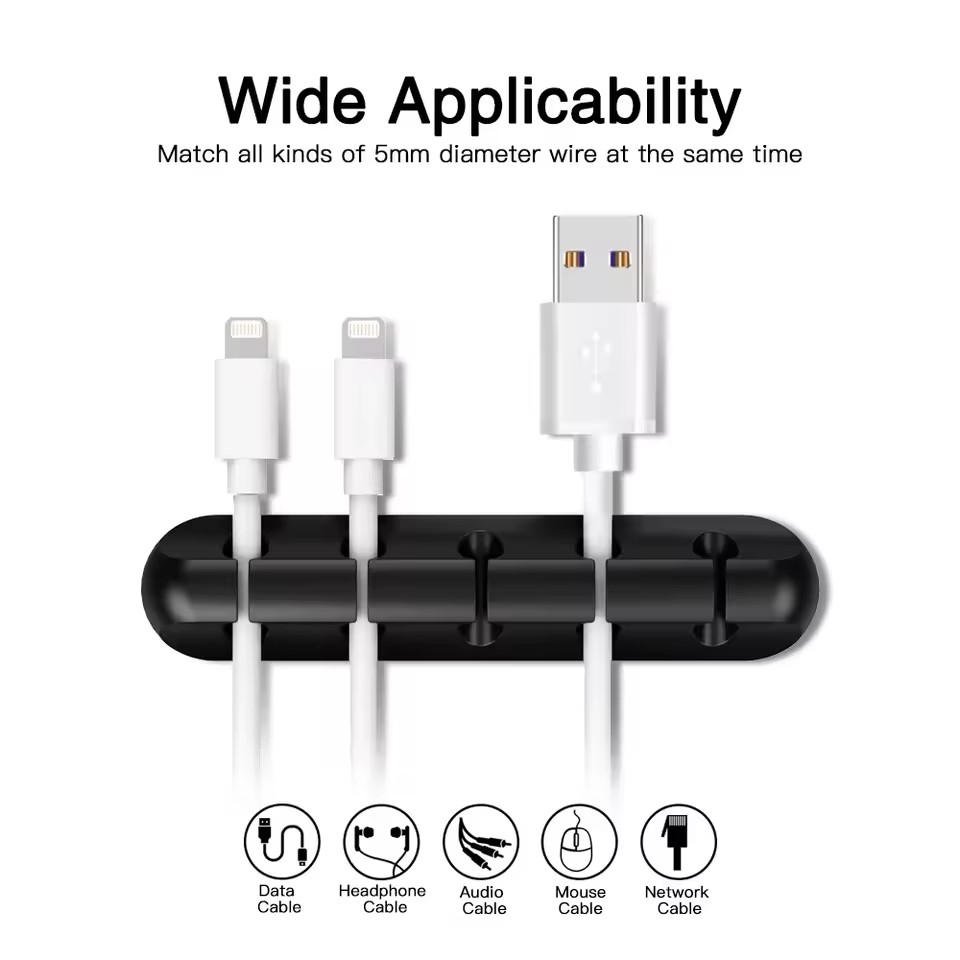 Desk Cable Organizer - Silicone USB Cable Organizer USB Charging