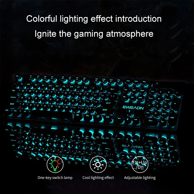 Retro Punk Mechanical Feel Key - Pc Gaming Keyboard review and price