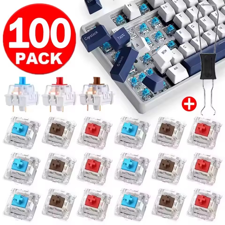 10-30Pcs 3 Pin Blue Red Brown  - Mechanical Keyboard review and price