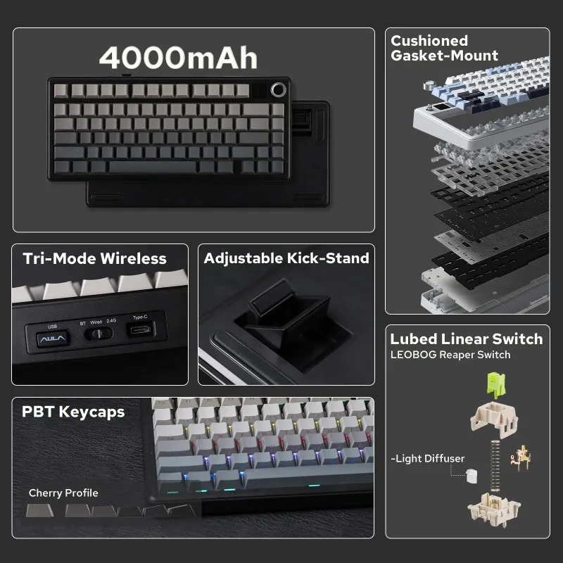 AULA F75 Max Mechanical Keyboa - Pc Gaming Keyboard review and price