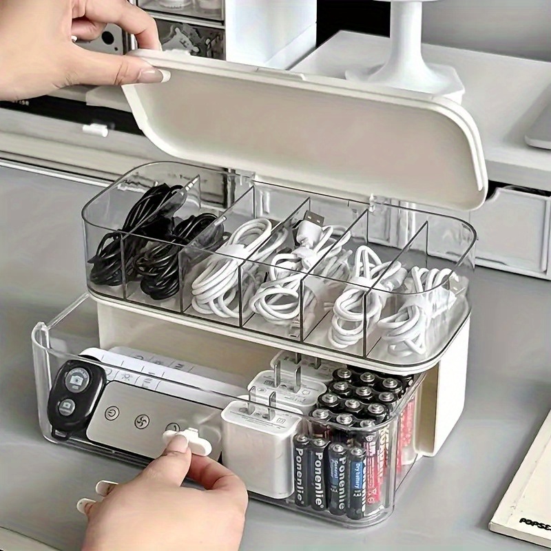 Double Layer Transparent Deskt - Desk Cable Organizer review and price